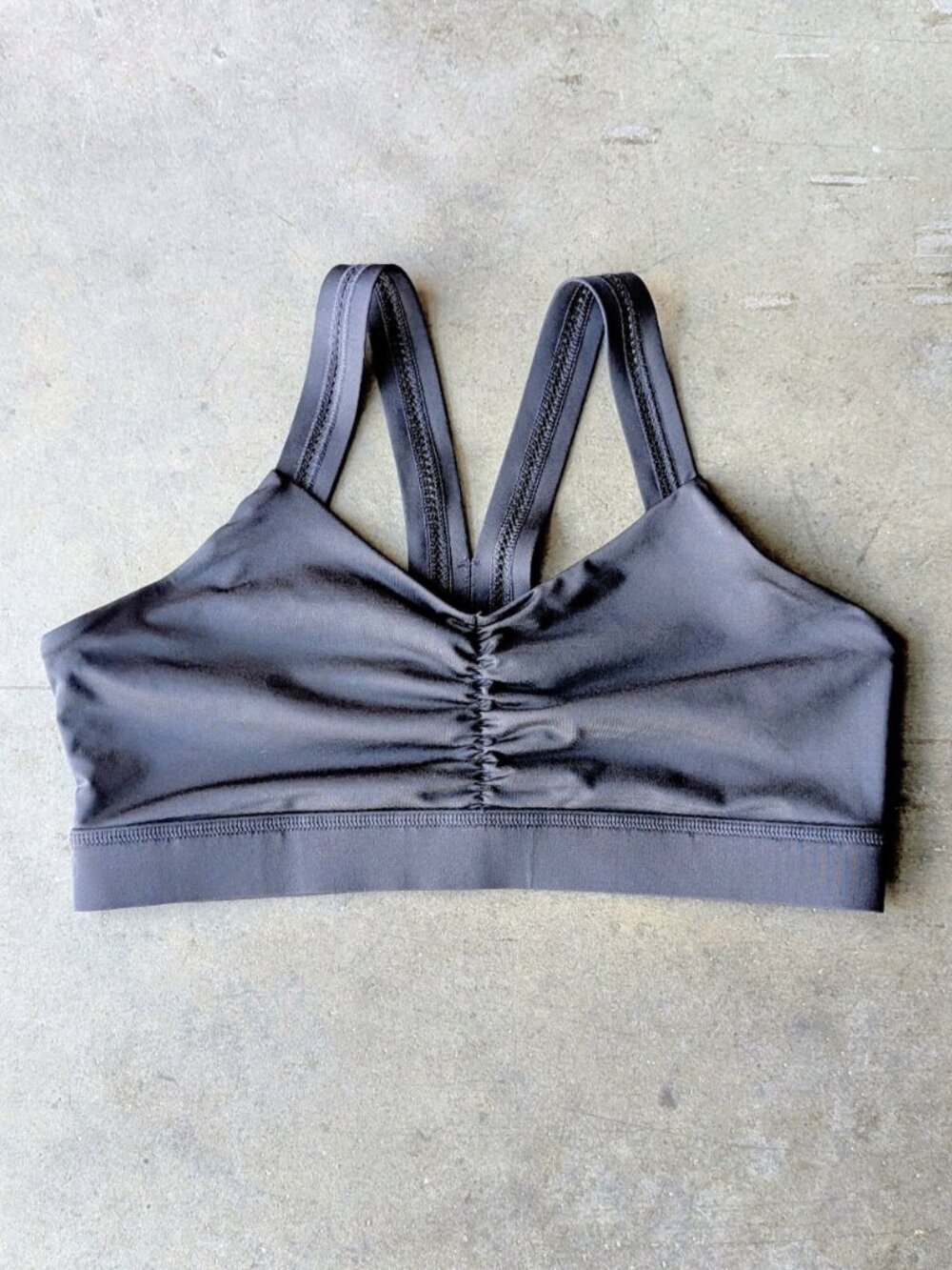 Handful Y-Back Bra in Booya Black athletic high impact sports bra size XL